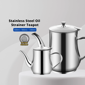 YU Online - Teko Penapis Minyak / Oil Filter pot with Spout / Oil Strainer Teapot / Oil Container Pot / bekas minyak