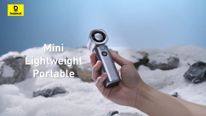 Baseus GoTrip DT1 Portable Handheld Fan 4000mAh Mini Foldable Jet Fan 5-Speed Strong Wind High-Speed LED Display USB-C Type-C Rechargeable Fan