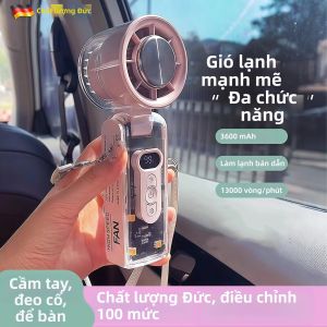 Quạt Làm Mát Di Động Im Lặng Pin Dài Gấp Được