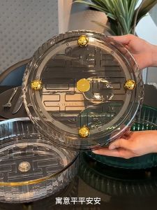 360° Rotating Tray Spice Rack Turntable Serving Tray Desktop Transparent Storage Organizer for Kitchen Fruit Seasoning