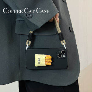 French Breadstick Stand Hanging Rope Crossbody Chain Phone Case for Apple 15Promax Huawei Pura70Pro Womens Fashionable Protective Cover