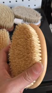 1 PCS Natural Pig Bristles Wooden Brush For Dry Skin Body Soft Bath Shower Body Massager Cleaning Tool Without Handle Quick Cleaning