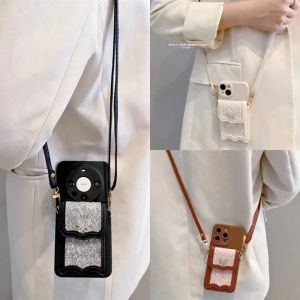 Wallet Case for Vivo V40 V30 V30E V29E V29 V27 V27E V25E V23E V25 V23 5G V21E V21 V20 SE V19 V17 NEO V11i V15 S1 X50 X60 X70 X80 X90 X100 Pro Y52 Y73 Y72 Y77 T1 5G Luxury Cute Bow Rope Coin Purse Card Bag TPU Soft Phone Case