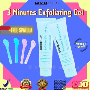 CLEORA BEAUTY 3 MINUTES EXFOLIATING GEL scrub dan peel wajah (free spatula)