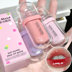 cadia🔥 kekemood Water Gloss Jelly Lip Glaze / Lipstik Pelajar Pelembab Rendering Warna Persisten / Tidak mudah menempel pada cangkir
