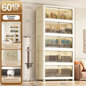 JILI | Easy Assembly Foldable Movable Snack Storage Cabinet