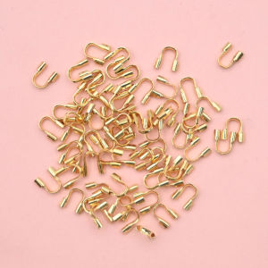 14/18K Gold Plated Brass U Shape Wire Protectors Guards Loops Clasps Connectors for DIY Jewelry Making Bracelet Necklace Craft