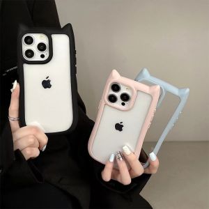 เคสโทรศัพท์มือถือแบบหนาป้องกันสำหรับ iPhone 17 pro Max ดีไซน์น่ารัก หน้ากากแมว ดีไซน์เรียบง่าย ดีไซน์น่ารัก ดีไซน์น่ารัก