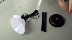 USAGOODS Double Head Stand Lamp Floor Uplighter with Reading Lamp Silver 176cm- IMPORTED