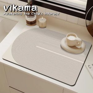 VIKAMA Quick-drying Absorbent Diatomaceous Earth Mat Non-slip Heat-resistant Sink Mat Suitable for Bar Counters bathroom
