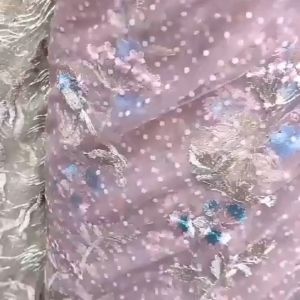 Kain Tille Spangle Garis Quality Premium Bahan Kebaya Gamis Dress