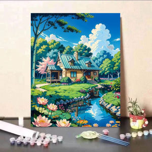 KAYOU | Bộ Tranh Sơn Dầu Acrylic Vẽ Theo Số Phong Cảnh Mùa Hè Dành Cho Người Lớn Tranh Vẽ Tay Độc Đáo Quà Tặng Trang Trí Tường Phòng Ngủ Kèm Khung Tranh