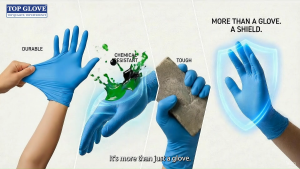 Top Glove Nitrile Disposable Powder Free Glove Blue|100 Pcs Per Box| 一次性丁腈手套 ，无粉 Sarung Tangan Nitril Pakai Buang