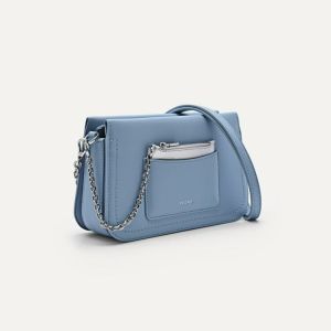 [ẢNH THẬT] Túi Đeo Vai & Đeo Chéo Dáng Hình Thang Khoá Zip Phối Xích Kèm Ví Nhỏ New 2023 Size 21