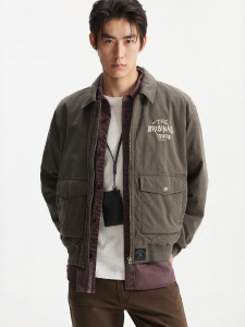 Jack Jones | Trendy Loose Fitting Letter-decorated Warm Jacket