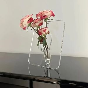 Simple Transparent Picture Frame Vase Creative Flower Arrangement Office Decoration Ornament Give Wife Commemorative Gift