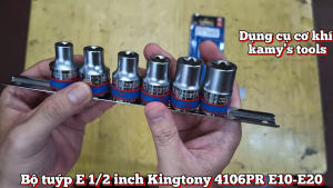 Bộ tuýp E 1/2 inch Kingtony 4106PR 6 chi tiết E10 E12 E14 E16 E18 E20