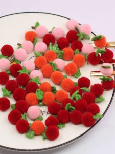 DIY วัสดุสำหรับทำผม DIY ของเด็ก ทำมือ หมุดผม ผลไม้ Mini Cherry Cute Ball ลูกปัดขนสัตว์ อุปกรณ์ทำผม เครื่องประดับแฟชั่น