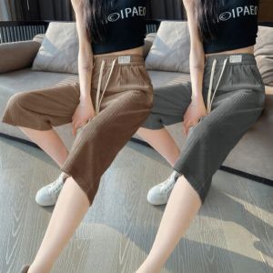 Lieoyuarn | Loose Summer Ice Silk Culottes Trousers