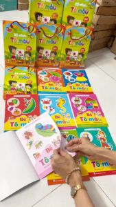Tặng Kèm Túi Bộ 8 Quyển Tranh Tô Màu Cho Bé Song Ngữ Anh Việt Nhiều Chủ Đề Hình Ảnh To Đẹp