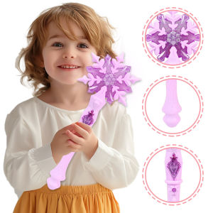Princess Snowflake Magic Wand Led Luminous Dress up Wand Girls Play House Toy Princess Dress up Toy Christmas Halloween Dress up Props Birthday Gift Holiday Gift Christmas Gift Halloween Gift
