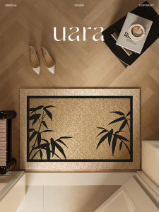 Retro UARA Bamboo Fiber Door Mat Anti-Slip Washable Easy Clean Home Entrance Floor Mat Modern Simple Style Machine Washable