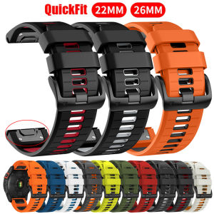 22mm 26mm Silicone WatchBands For Garmin Tactix 8 7 Pro Delta Descent/Quatix 7/6 Strap Fenix 7 7X 8 E 6X 970 965 Quickfit Correa