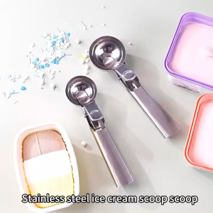Ice Cream Scoop Stainless Steel Anti-Freeze Non-Stick Make Ice Cream Balls Scoop Fruit Skop Aiskrim Kitchen Tool