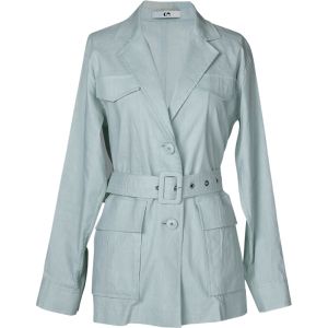 Womens Casual Linen Jacket Workwear Style Mint
