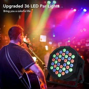 Dj Lights 36 LED Par Lights Stage Lights with Sound Activated Remote Control & DMX Control Stage Lighting Uplights for Wedding Club Music Show Christmas Holiday Party Lighting