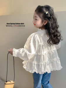 Stylish Long Sleeve Girls Shirt Autumn Wear Children Early Autumn Outfit Super Cute Doll Top Korean Style Kids Clothing