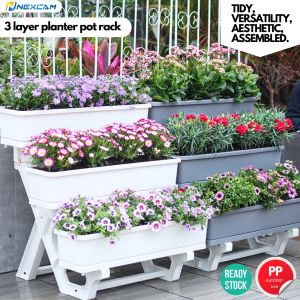 3 Layer indoor or outdoor PP space saver planter pot stand rack