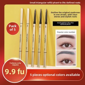 Long-Lasting Waterproof Smudge-Proof Mini Gold Bar Eyebrow Pencil for Women Easy to Color Natural Stereo Student Party