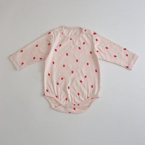 Pure Cotton A-Class Long Sleeve Baby Bodysuit for Boys And Girls One Month Old Spring Autumn Striped Triangle Romper