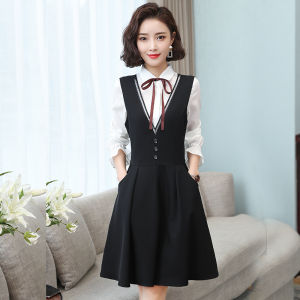 New Arrival Kindergarten Teachers Uniform Fashion Kindergarten Teachers Clothes Oblique Pocket V Neck Dress Suit Female Large Size Work Clothes