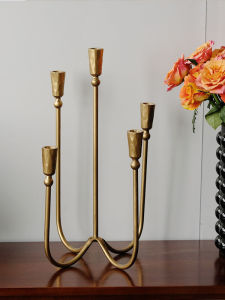 Rustic Vintage Multibranch Metal Candelabrum