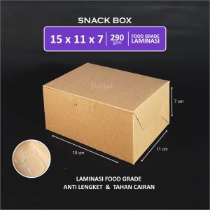 Dus Snack Box Laminasi Isi 100/50/25 lembar  Kraft Coklat Tebal 290gsm Dus Kue / Fried Chicken / Martabak / Roti bakar