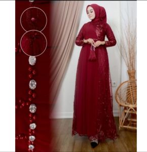COD-GAMIS BROKAT SALENDANG TERBARU APLIKASI PAYET MUTIARA FREE MASKER