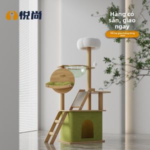 Ghế Leo Gỗ Lớn Cho Mèo Nhà Mèo Ô Tô Chân Đế Bằng Một Mảnh Không Lấn Chiếm Không Gian Mái Che Cho Mèo