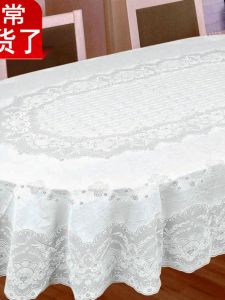 Vải Trải Bàn PVC Dày in Họa Tiết Hoa Hình Elip Chống Thấm Nước Chống Dầu Chống Cháy Dùng Hàng Ngày Tại Nhà