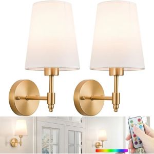 Battery Wall Sconces Set of TwoBattery Operated Sconces Up to 50 Hours Long LifeRechargeable Cordless Wall Sconce USB