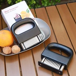 ส้อมจิ้มเนื้อ ที่จิ้มหมูกรอบ เข็มจิ้มเนื้อ ที่จิ้มเนื้อ ที่บดเนื้อ ที่ทุบเนื้อ ทำให้เนื้อนิ่ม อุปกรณ์จิ้มเนื้อ หัวแหลมสแตนเลส304อย่างดี New 48 needle meat loosening device stainless steel steak tenderizer