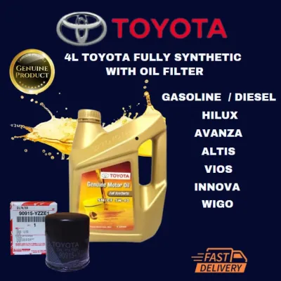 Toyota Fully Synthetic Genuine Engine Oil and oil filter For Vios Altis Wigo & Corolla