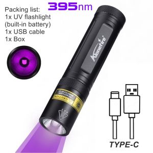 Alonefire | 365/395nm UV LED Flashlight 10W High Power Blacklight Pet Stain Tinea Invisible Marker Ore Jade Gem Jewelry Money Scorpion Lamp