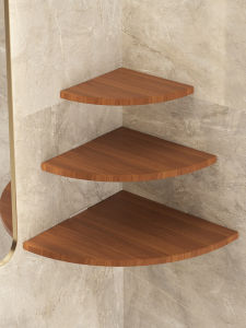 Wall-Mounted Bathroom Triangle Shelf Fan-Shaped Corner Storage Rack