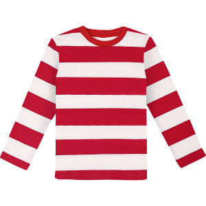 Stripe T Shirt for Kids Boy Long Sleeve Tops +Hat Cotton Halloween Christmas Red White Baby Fashion Novel
