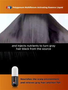 Black Hair Tonic Hair Regrowth Spray For Women And Men 60ml Polygonum Multiflorum Natural White Hair To Black Deep Cleansing Refreshes Scalp 乌发喷雾