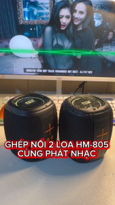 Loa Bluetooth HM-805 – Loa Nghe Nhạc Âm Thanh Cực Hay Đèn LED Đổi Màu Chống Nước IPX4- KẾT NỐI 2 LOA