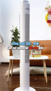 Quạt Tháp SHIMONO SM-TF46GL Họa Tiết Kim Cương Cao Cấp Màn Hình Led Hiển Thị Nhiệt Độ Công Suất 45W Có Remote Điều Khiển và Tiết Kiệm Điện - Hàng Chính Hãng