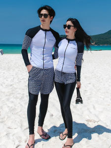 Couple Large Size Dive Suit Long Sleeve Sun Protection Quick Dry Surfing Swimming Costume Mens Womens 200 Pounds Set